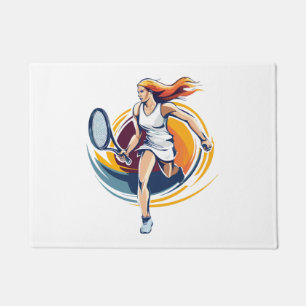 Felpudo mujer jugando tenis