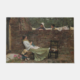 Felpudo Mujeres Chateando sobre la pared del jardín (Gossi