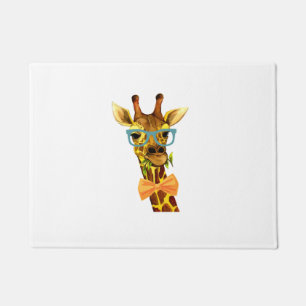 Felpudo Mujeres hombres Nerdy Giraffe, animal gracioso