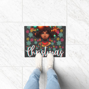 Felpudo Mujeres negras Navidades melanin sista Xmas Sistas