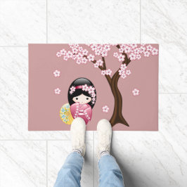 Felpudo Muñeca Kokeshi primavera - Geisha japonesa suave e