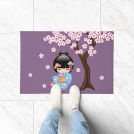 Felpudo Muñeca Maiko Kokeshi - Chica Geisha de Kimono Azul