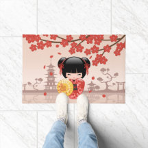 Muñeca roja Sakura Kokeshi - Geisha japonesa