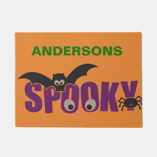 Felpudo Murciélago y Araña Personalizados de Halloween Esp