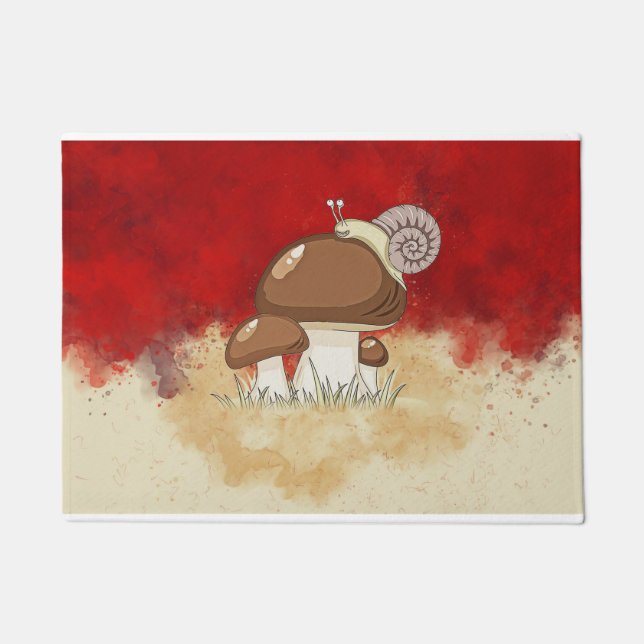 Felpudo Mushroom Hunter Mushrooms Watercolor (Anverso)