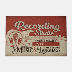 Felpudo Music Is My Second Language Mat, Studio Decor