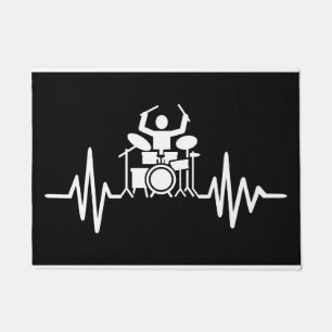 Felpudo Música Art Drummer Heartbeat