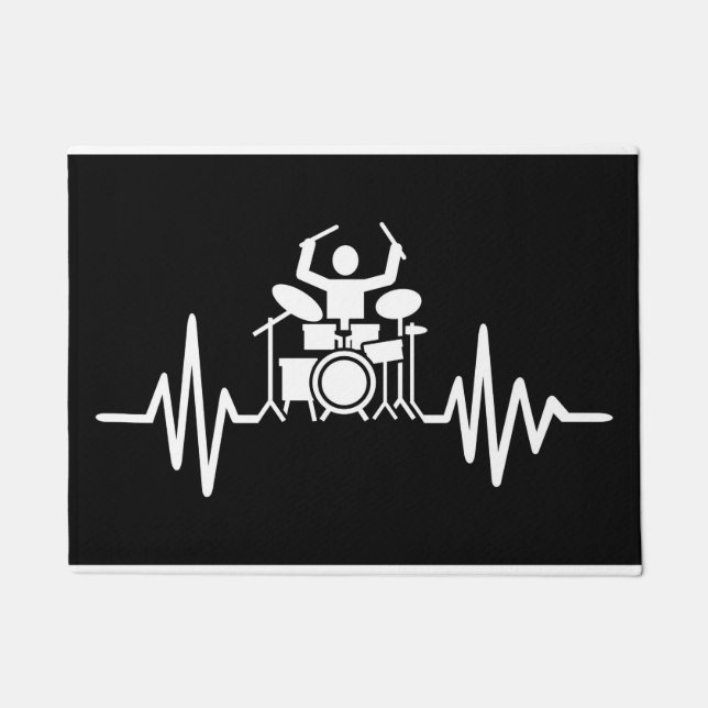Felpudo Música Art Drummer Heartbeat (Anverso)