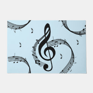 Felpudo Música Climactic G Clef Blue
