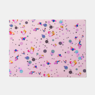 Felpudo Música de baile de colores en rosa