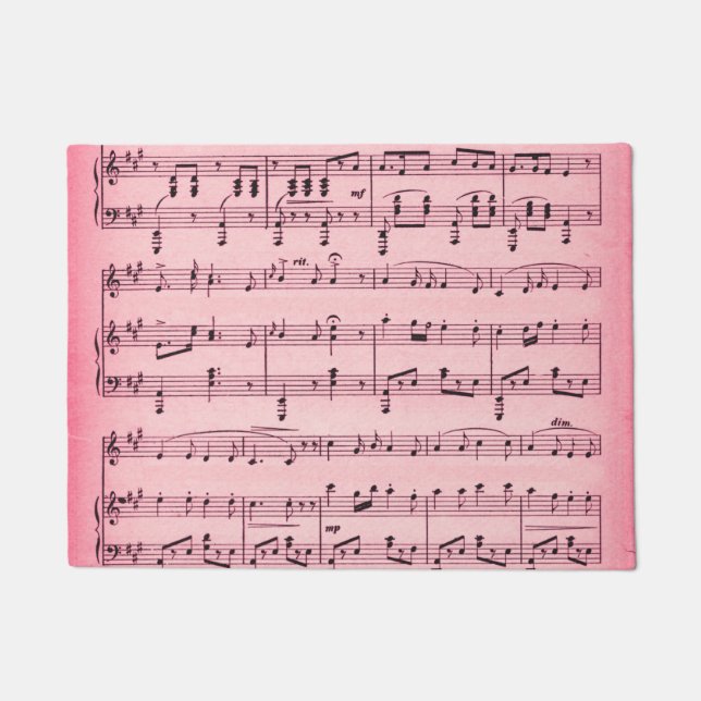 Felpudo Música de hoja rosa (Anverso)