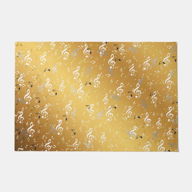 Felpudo música, música, nota, blanco, melodía, clef, sonid (Anverso)