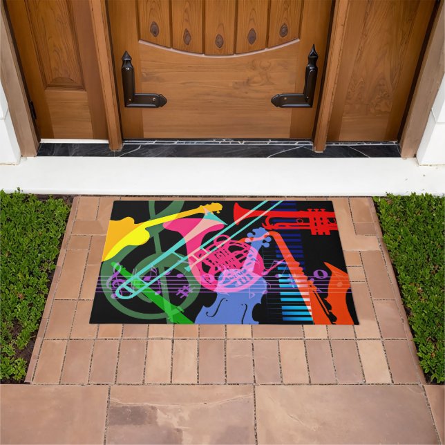 Felpudo Musical Instruments Pop Art Design (Exterior)