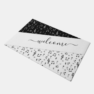 Felpudo Musical personalizado en blanco y negro