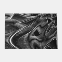 Felpudo Muy torcido con ranuras grises en fondo negro