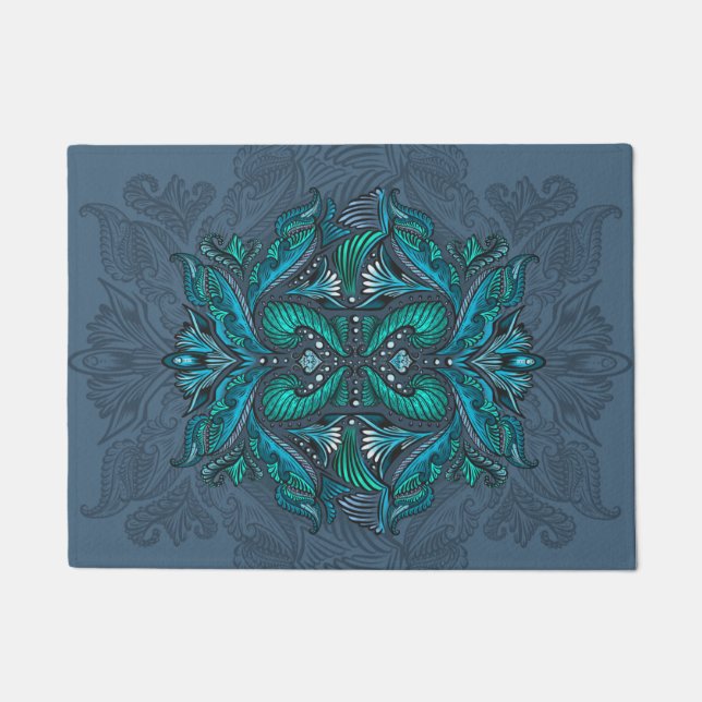 Felpudo Mystic Peacock Feathers (Anverso)