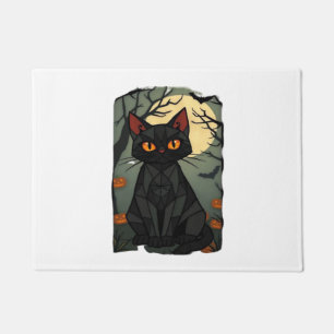 Felpudo Mystical Halloween Black Cat Art - Spookly Feline 