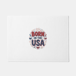 Felpudo Nacido en Estados Unidos Diseño de camiseta vintag
