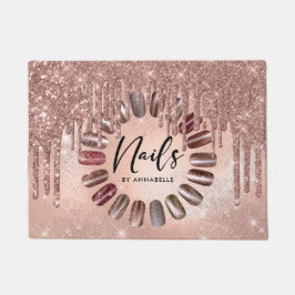 Felpudo Nails Rosa Gold Typography