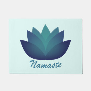 Felpudo Namaste Aquamarine Lotus Flower