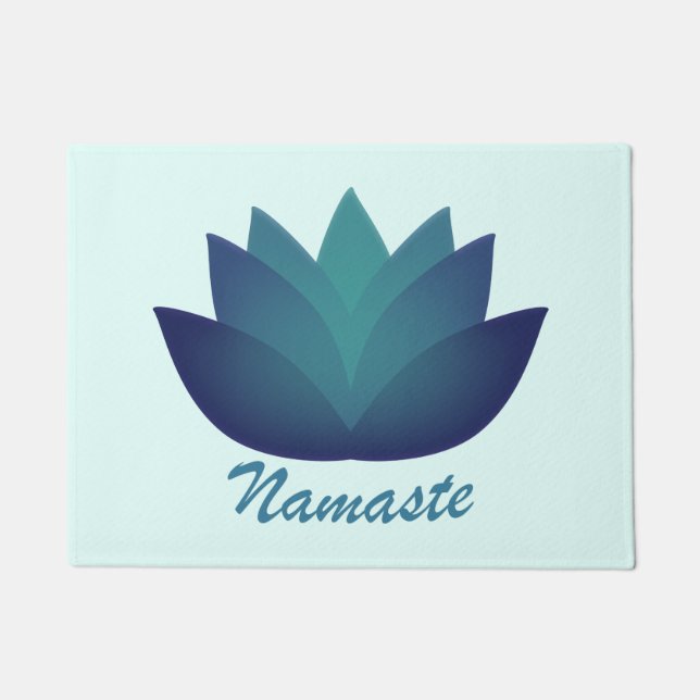 Felpudo Namaste Aquamarine Lotus Flower (Anverso)