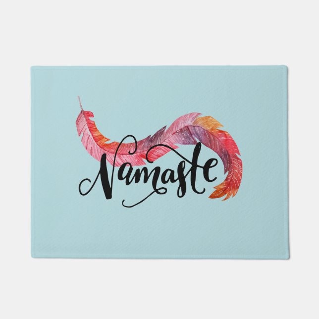 Felpudo Namaste Colorful Feather (Anverso)