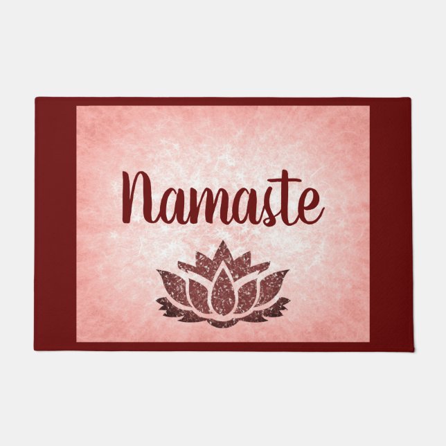 Felpudo Namaste rojo y rosado (Anverso)