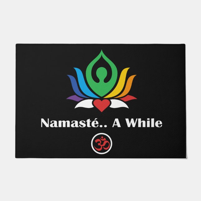 Felpudo "Namasté... Un rato" Bienvenida (Anverso)