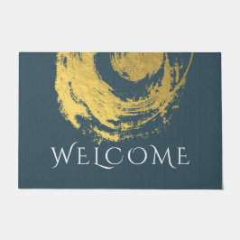 Felpudo Namaste Yoga Meditation Instructor Blue Gold ZEN