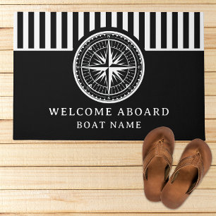 Felpudo Name of your Boat Nautical Compass