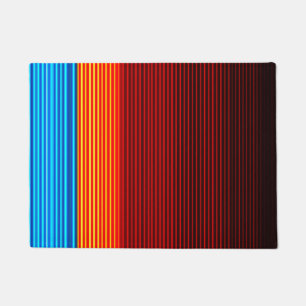 Felpudo Naranja azul franjas negras amarillas rojas