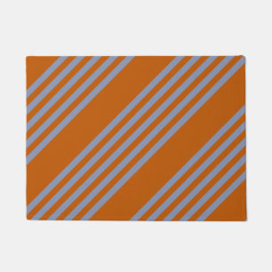 Felpudo Naranja azul-gris y quemado de cinco rayas