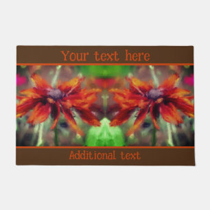 Felpudo Naranja Black Eyed Susan Flower Art Personalizado