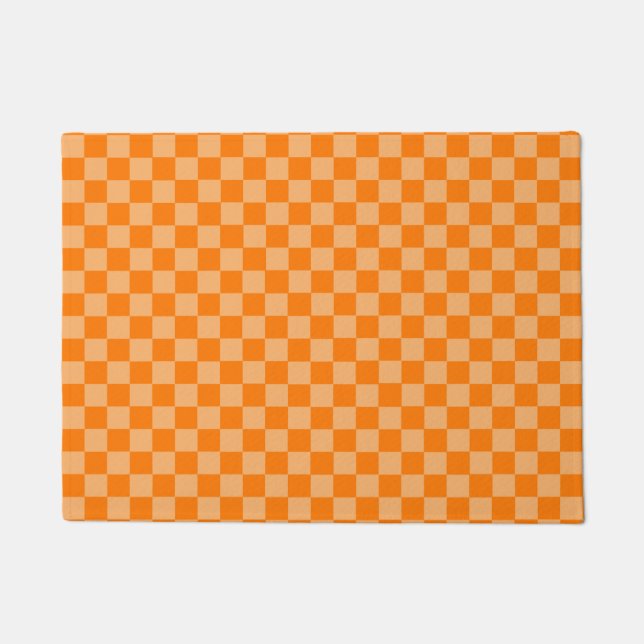 Felpudo Naranja Combinación Classic Checkerboard (Anverso)