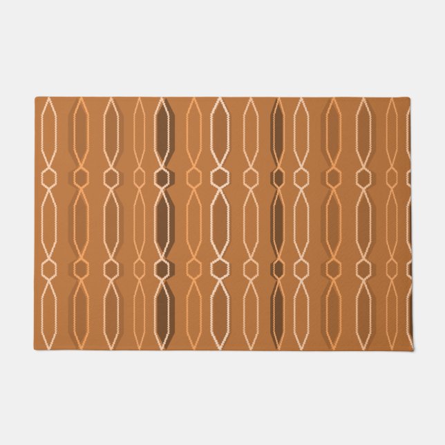 Felpudo Naranja de columnas de hexágono moderno de medio s (Anverso)