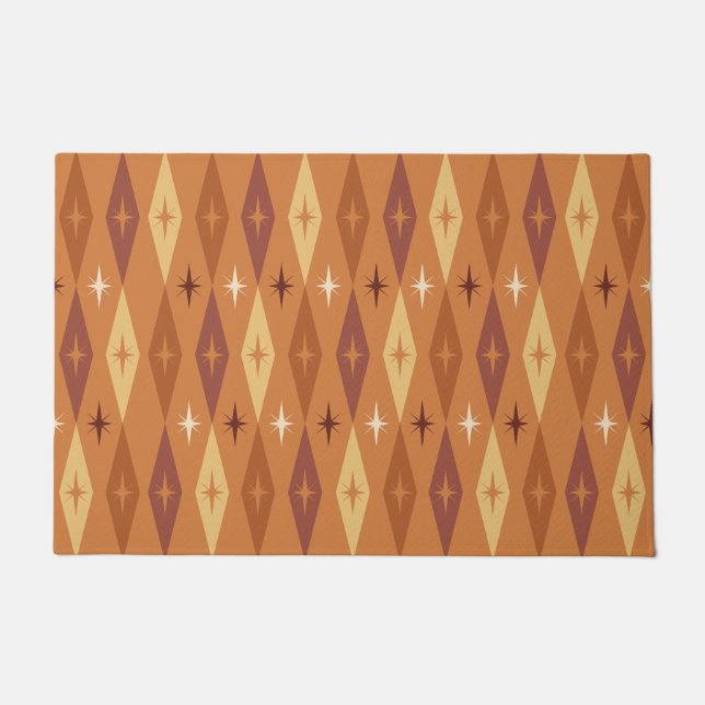 Felpudo Naranja de las estrellas de diamantes atómicas de  (Anverso)