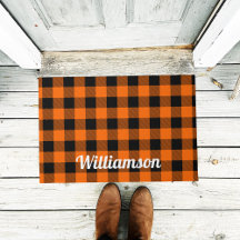 Naranja de moda Otoño Halloween Buffalo Plaid