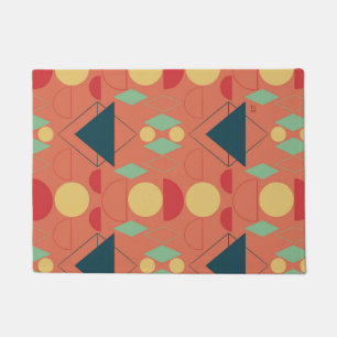 Felpudo Naranja geométrico de Mod de Mid Century