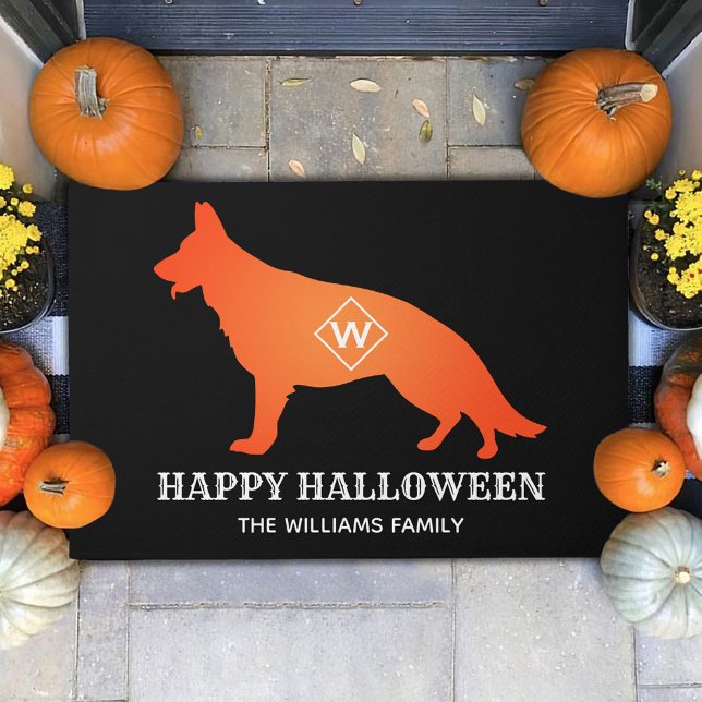 Felpudo Naranja German Shepherd Happy Halloween (Subido por el creador)