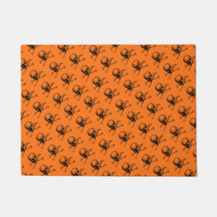 Felpudo Naranja Halloween Skull