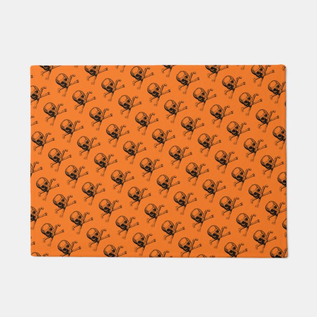 Felpudo Naranja Halloween Skull (Anverso)