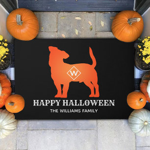 Felpudo Naranja Jack Russel Happy Halloween