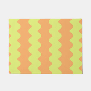 Felpudo Naranja Lime Wavy Stripe Negrita Entrada Moderna