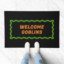 Naranja Negro Green Wavy Frame Welcome Goblins