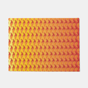 Felpudo Naranja oriental Doble llama Patrón Paisley persa