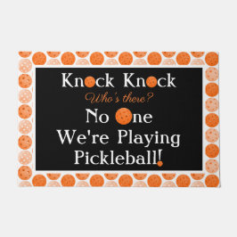 Felpudo Naranja Pickleball Knock Knock Chiste Bienvenida H