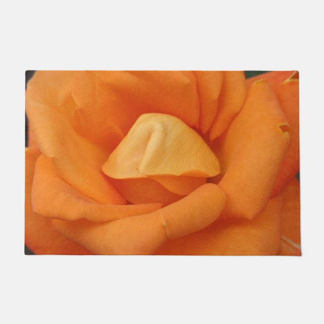 Felpudo Naranja rosa flor doormat (Anverso)