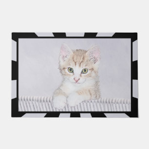 Felpudo Naranja Tabby Kitten Pintura - Arte Gato Original