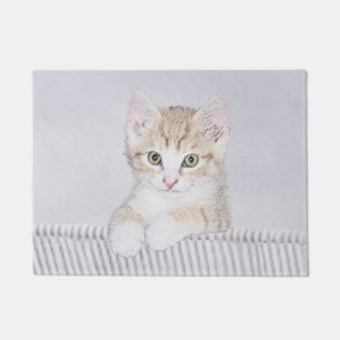 Felpudo Naranja Tabby Kitten Pintura - Arte Gato Original