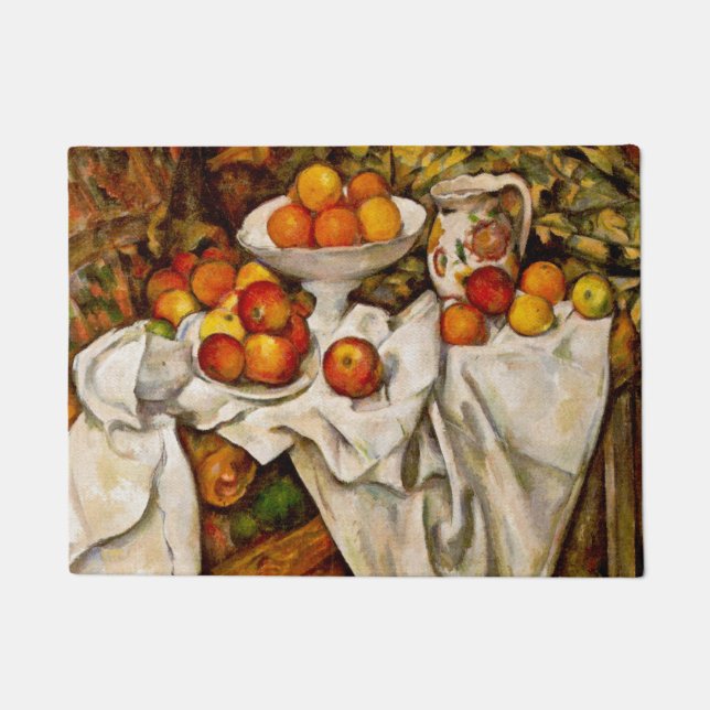 Felpudo Naranjas de Paul Cezanne Apples Impresionismo (Anverso)